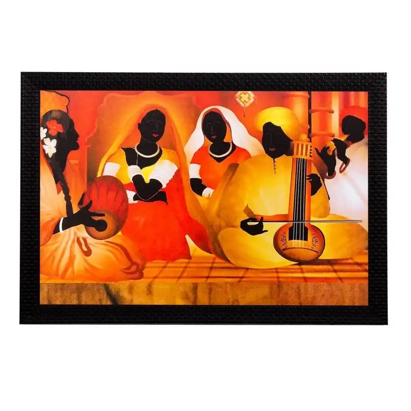 Musicians playing instruments matt textured uv art painting