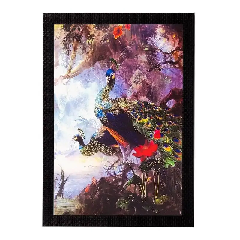 Beautiful peococks matt textured uv art painting