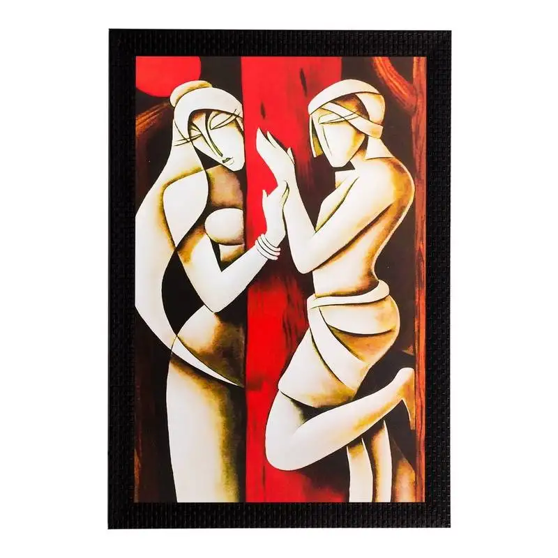 Abstract love couple matt textured uv art painting