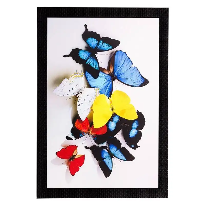 Colorful butterflies matt textured uv art painting