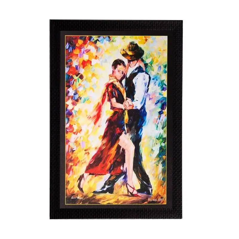Dancing couple matt textured uv art painting