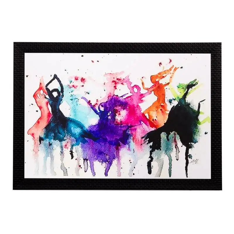 Abstract colorful women matt textured uv art painting