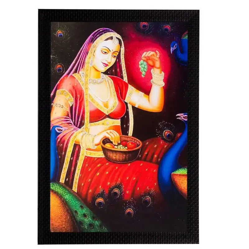 Beautiful lady matt textured uv art painting