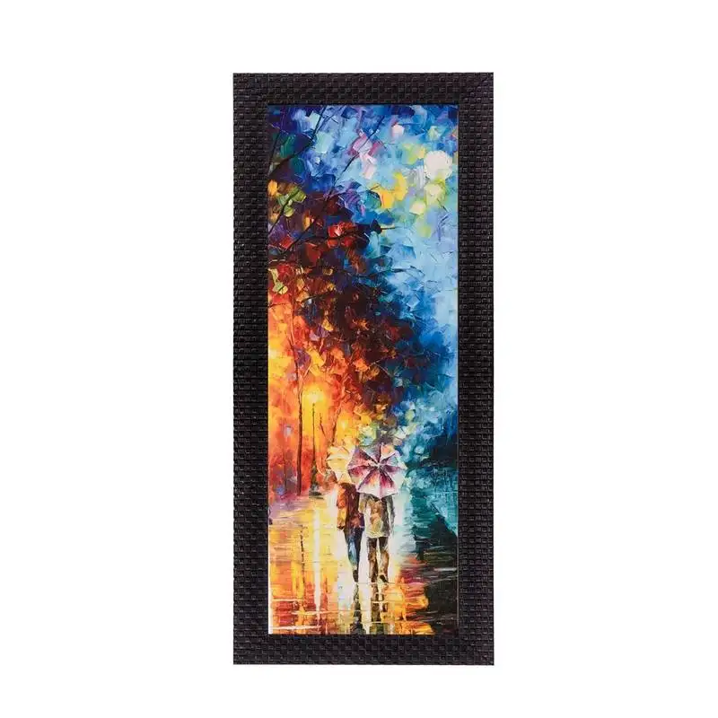 Couple under umbrella matt texture uv art painting