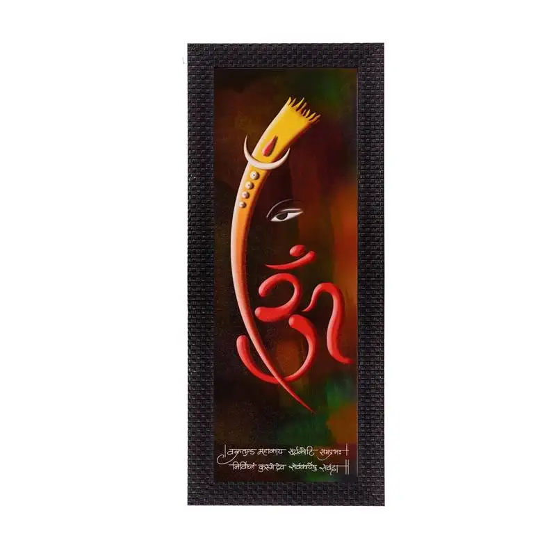 Lord ganesha and om matt texture uv art painting