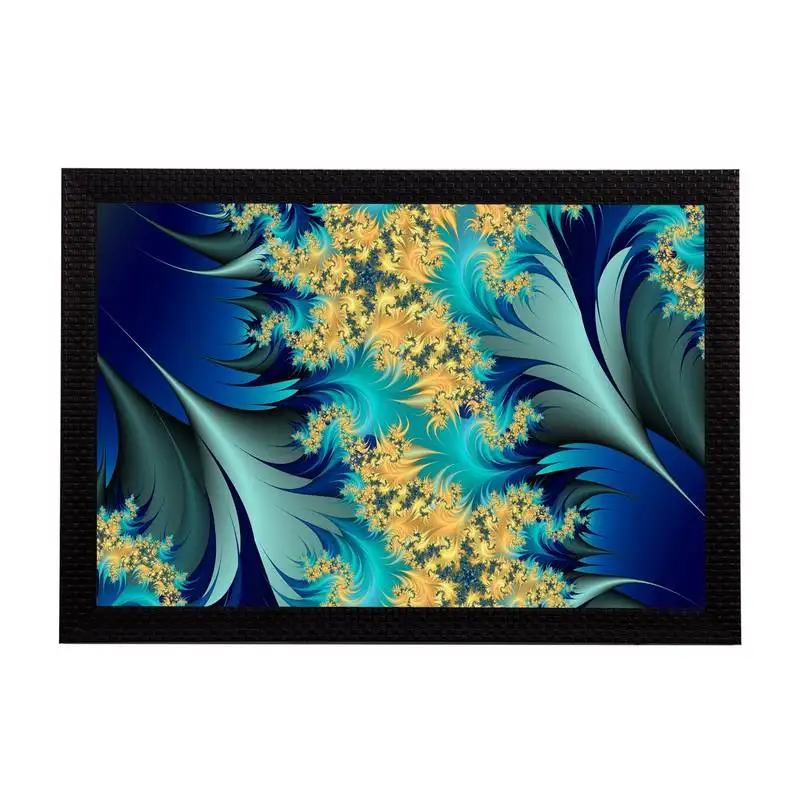 Blue floral satin matt texture uv art painting