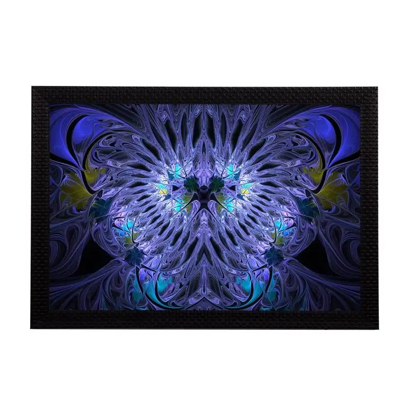 Blue abstract satin matt texture uv art painting