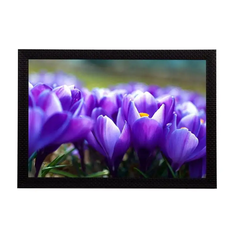 Purple flowers satin matt texture uv art painting