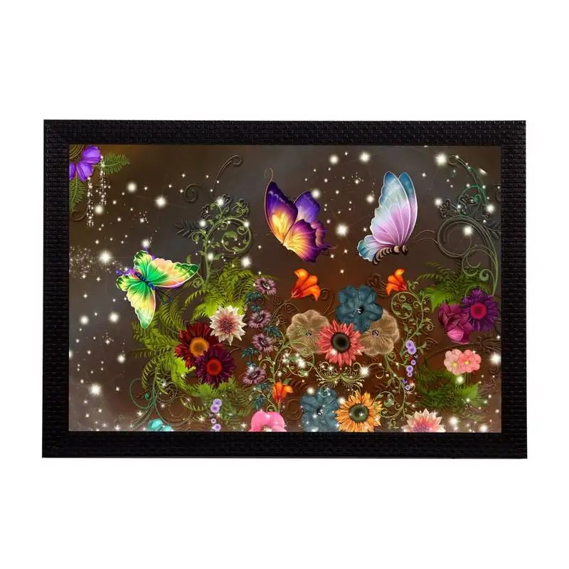 Colorful butterflies satin matt texture uv art painting