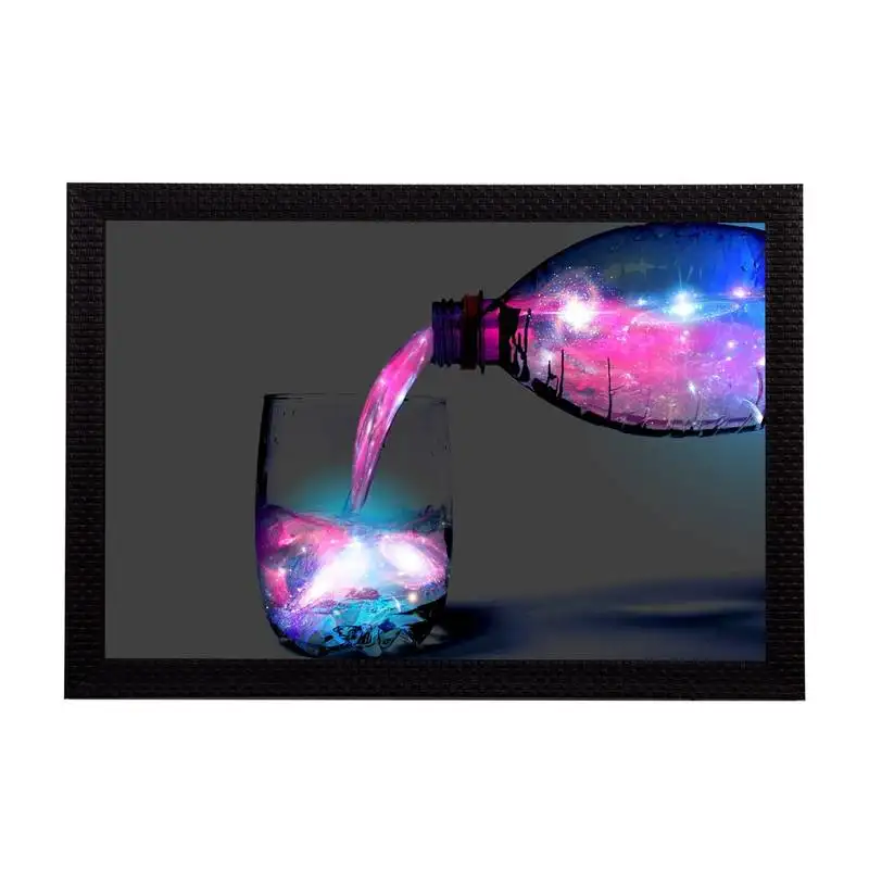 Neon water & bottle satin matt texture uv art painting