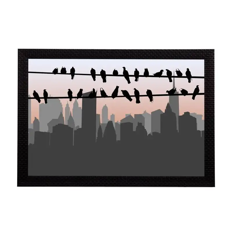 City mornin view satin matt texture uv art painting