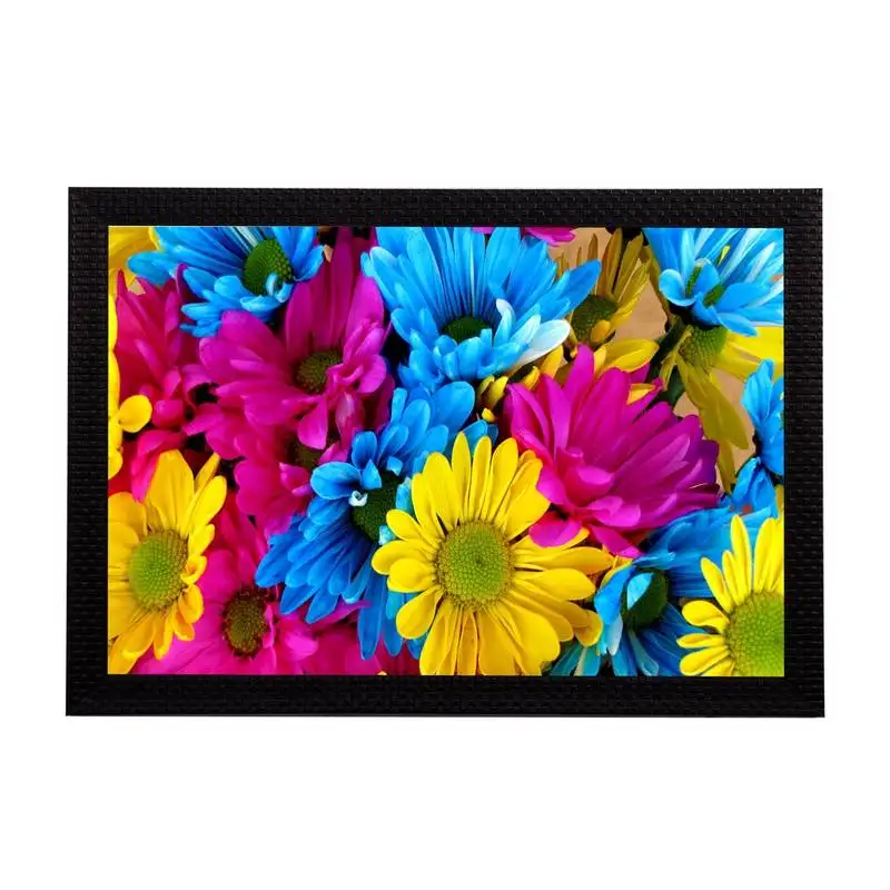 Tri color floral satin matt texture uv art painting