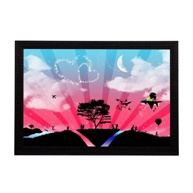 Pink blue & love satin matt texture uv art painting