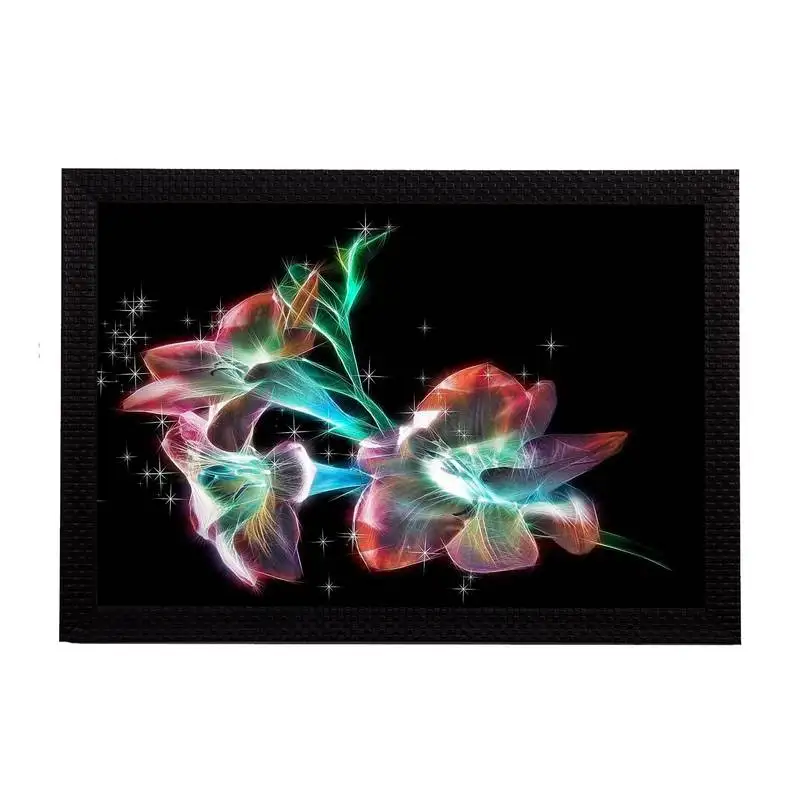 Neon floral satin matt texture uv art painting