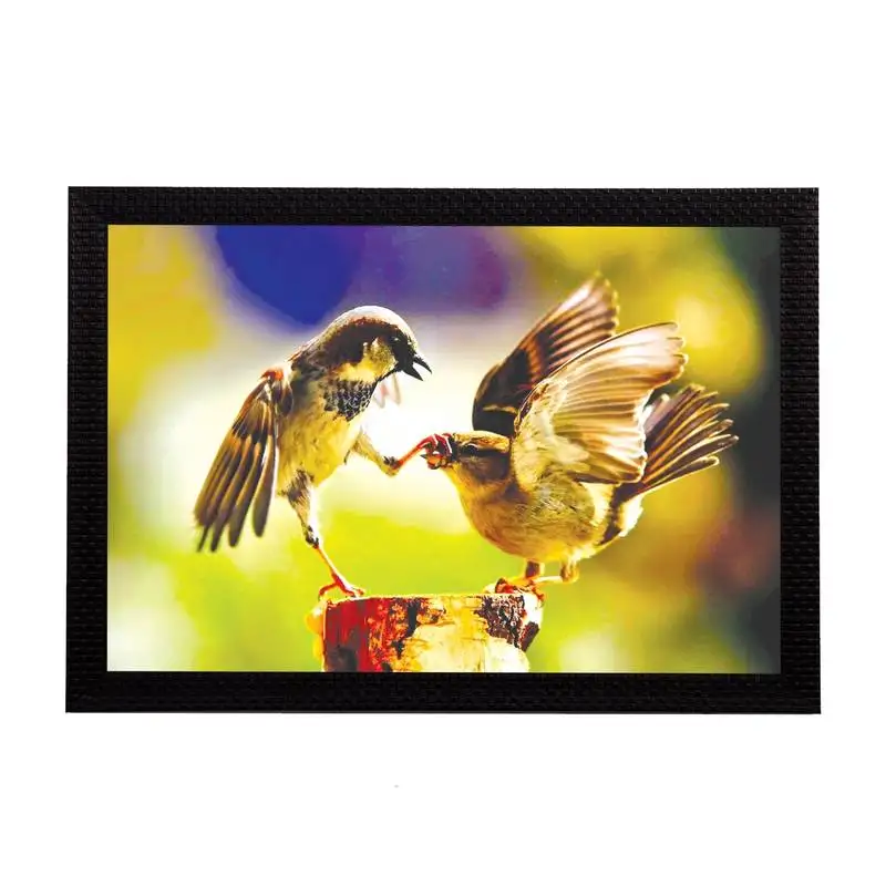 Playful birds satin matt texture uv art painting