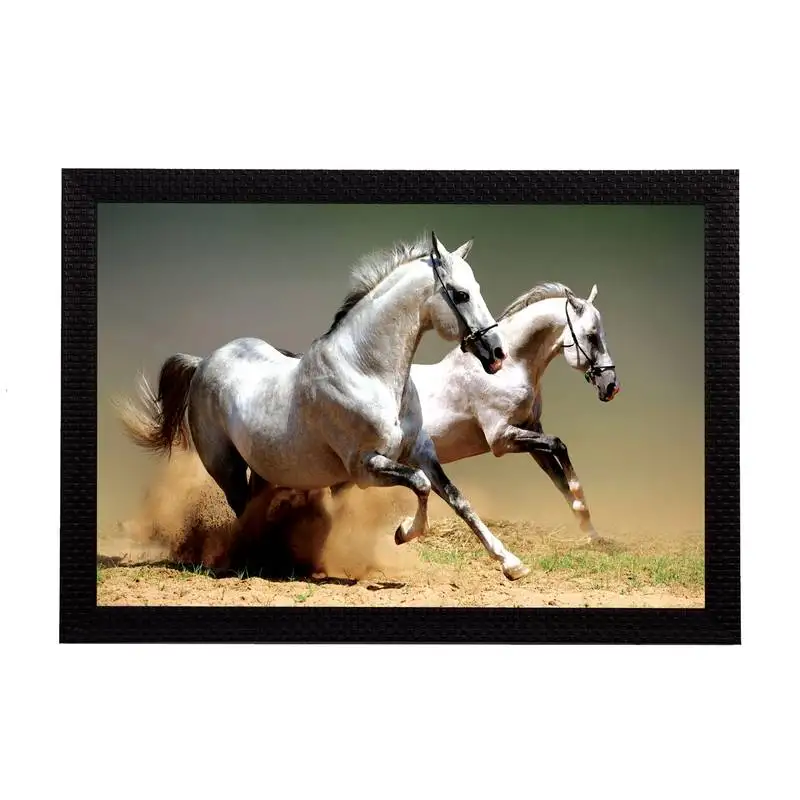 Running horses satin matt texture uv art painting