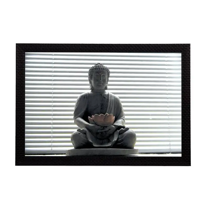 Peaceful grey lord buddha satin matt texture uv art painting