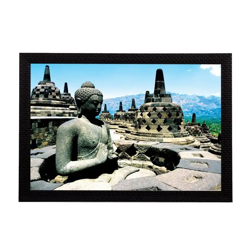 Grey lord buddha satin matt texture uv art painting