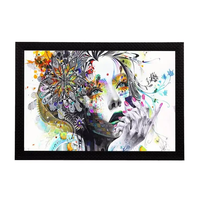 Abstract face satin matt texture uv art painting