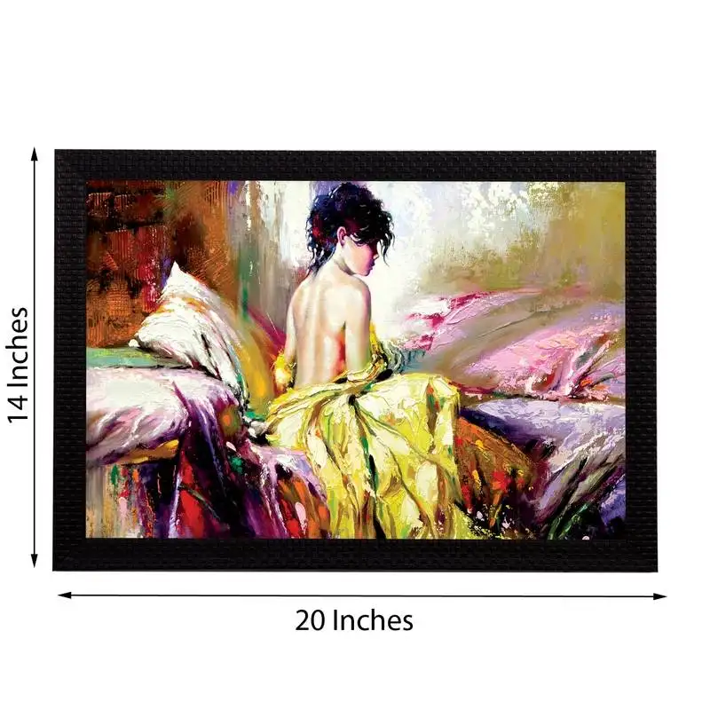 Beautiful lady satin matt texture uv art painting