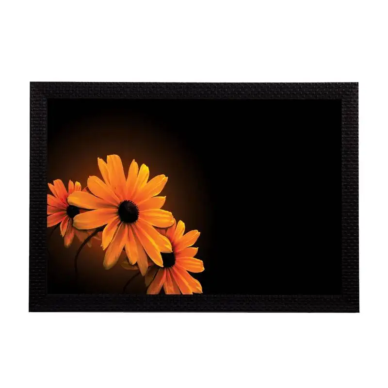 Sunflower in dark satin matt texture uv art painting