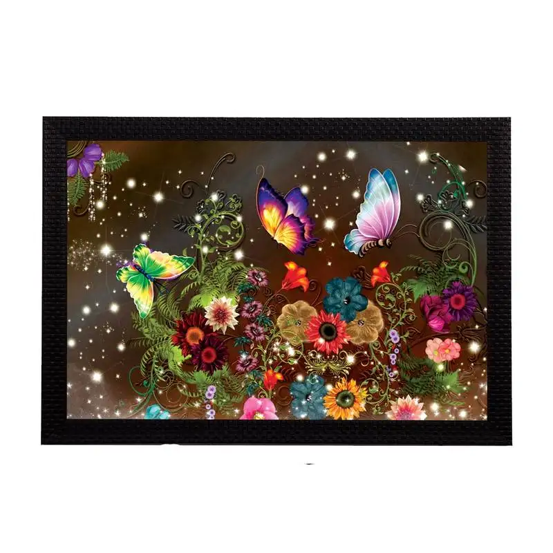 Glowing floral satin matt texture uv art painting