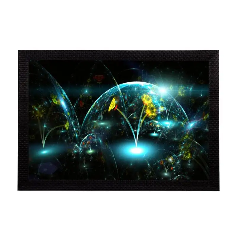 Neon glowing floral satin matt texture uv art painting