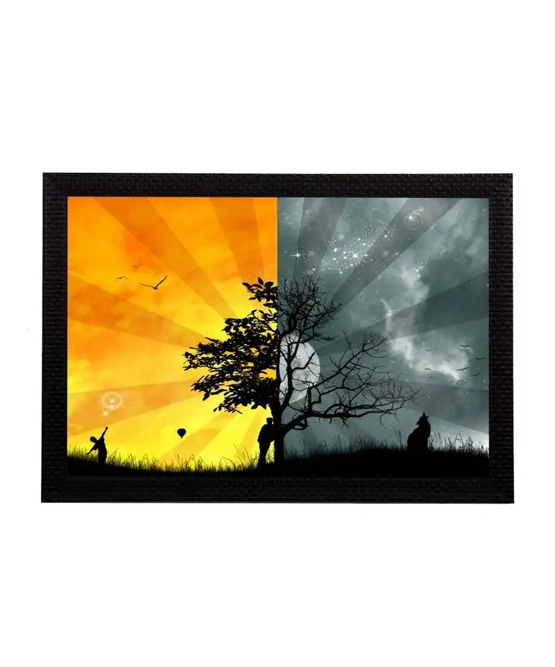 Dual shades tree satin matt texture uv art painting