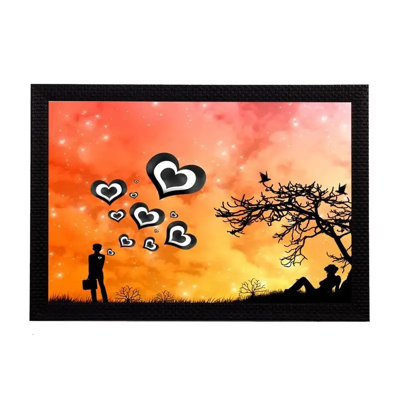 Love hearts satin matt texture uv art painting