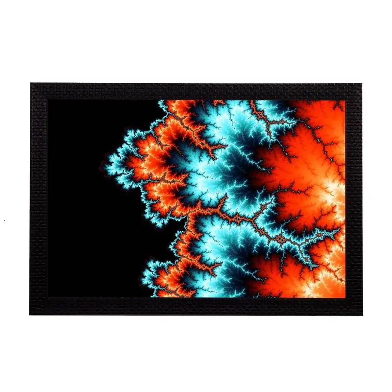 Abstract blue & orange satin matt texture uv art painting