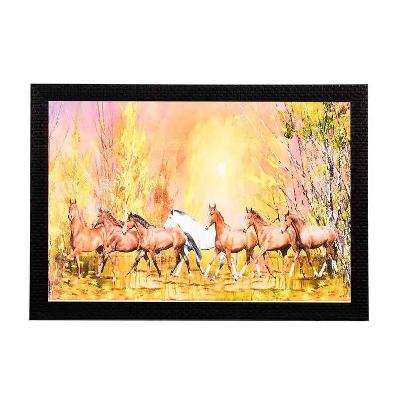 Brown horses satin matt texture uv art painting
