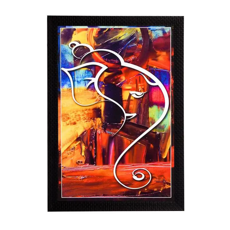 Lord ganesh abstract satin matt texture uv art painting