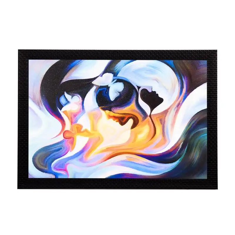 Multi colored abstract satin matt texture uv art painting