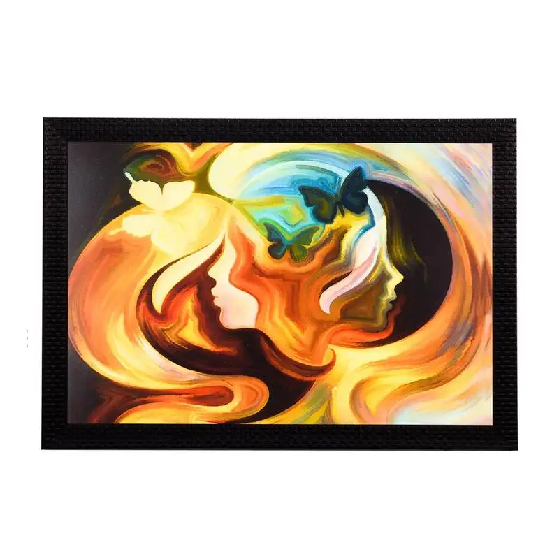 Women face abstract satin matt texture uv art painting