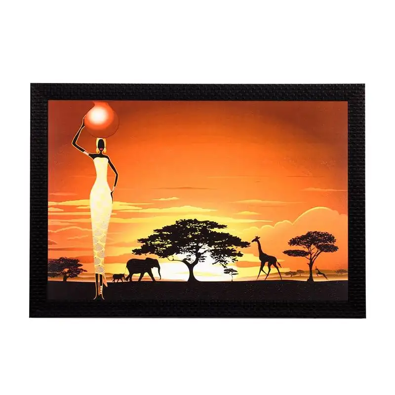 Abstract tribal woman satin matt texture uv art painting