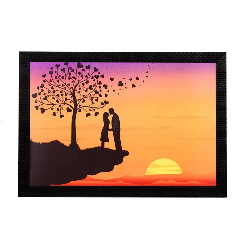 Love on cliff satin matt texture uv art painting