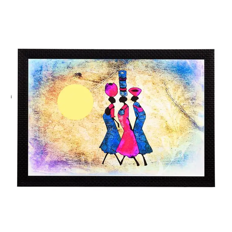 Tribal women abstract satin matt texture uv art painting