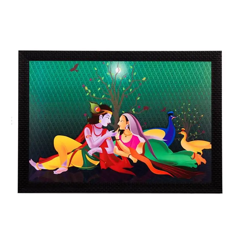 Radha & lord krishna satin matt texture uv art painting