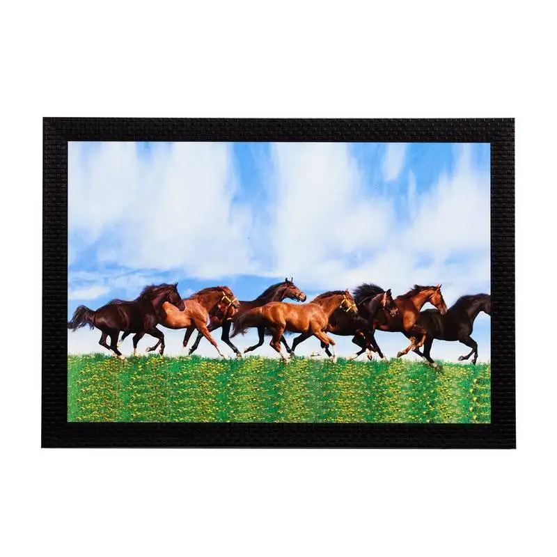 Black & brown horses satin matt texture uv art painting