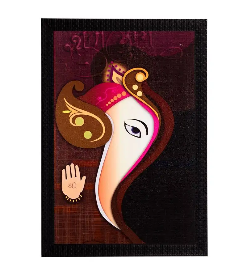 Lord ganesha abstract face satin matt texture uv art painting