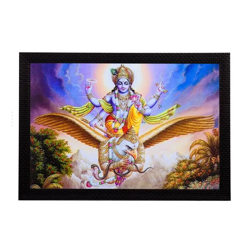 Lord vishnu satin matt texture uv art painting