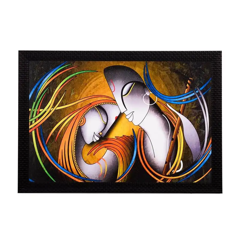 Radha krishna face abstract satin matt texture uv art painting