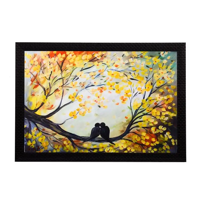 Love birds satin matt texture uv art painting