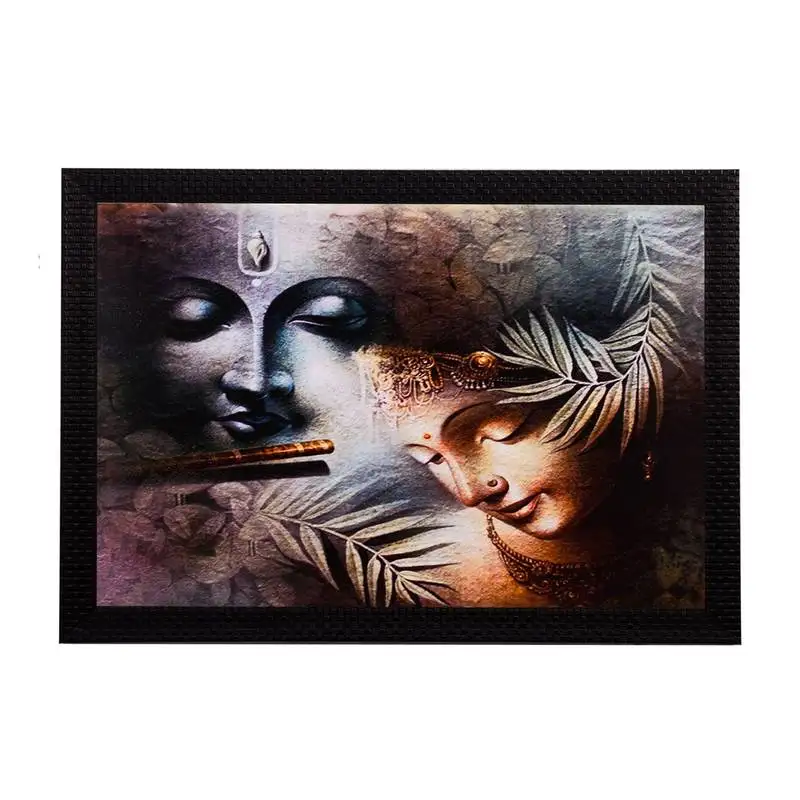 Face of radha krishna satin matt texture uv art painting