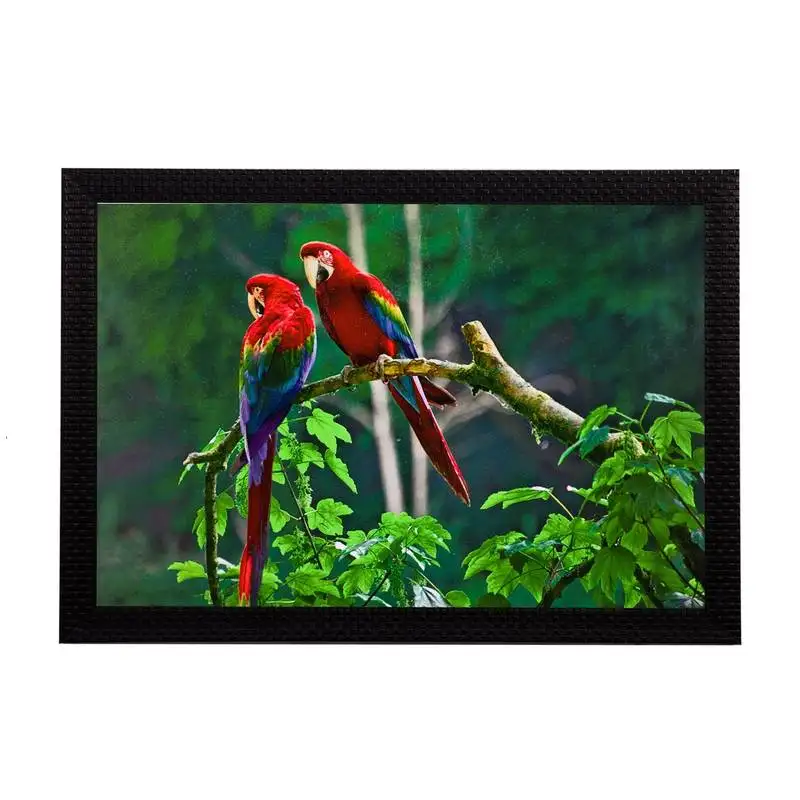 Parrots pair satin matt texture uv art painting