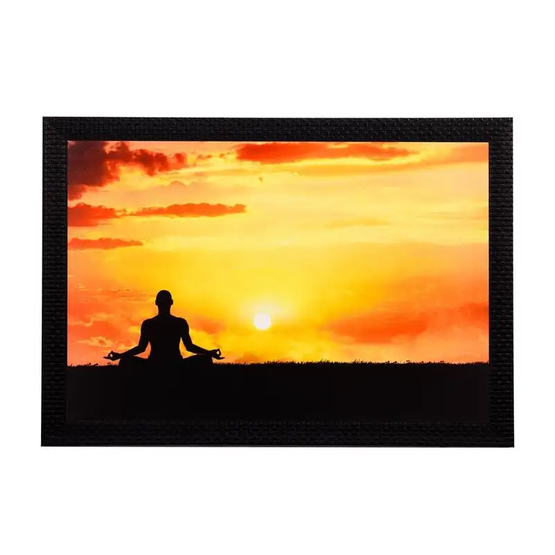 Meditating person satin matt texture uv art painting