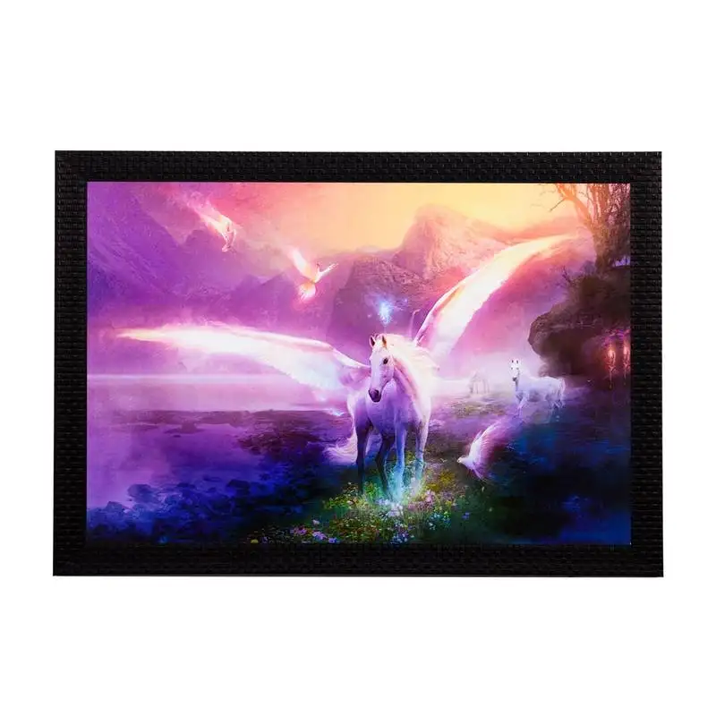 Glowing unicorn satin matt texture uv art painting