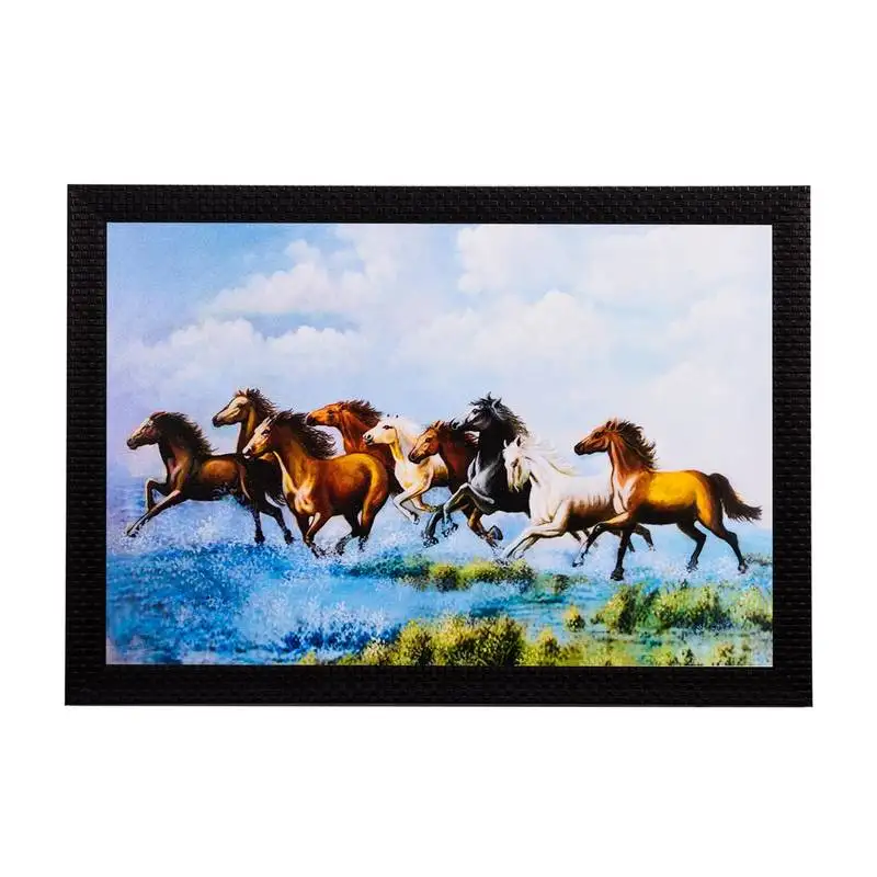 Running horses & water satin matt texture uv art painting