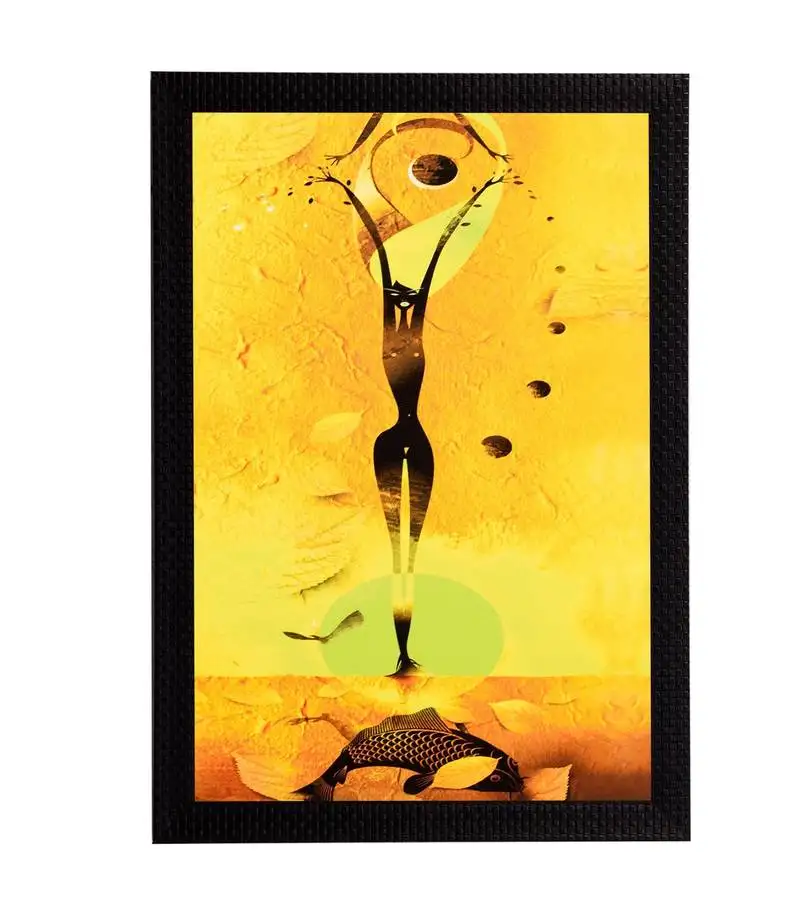 Woman figurine satin matt texture uv art painting