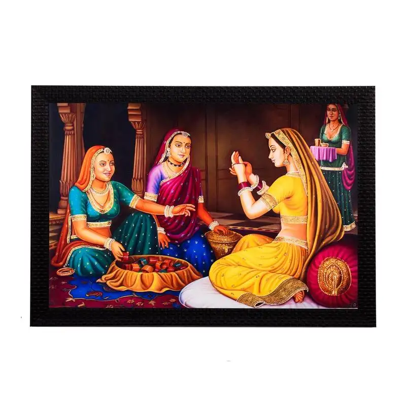 Women chit-chat satin matt texture uv art painting